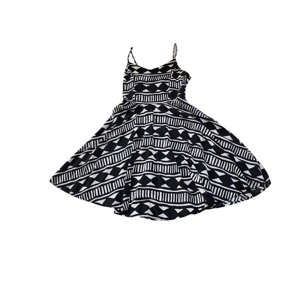 Old Navy Cami Dress Black and White Geometric Print Size M